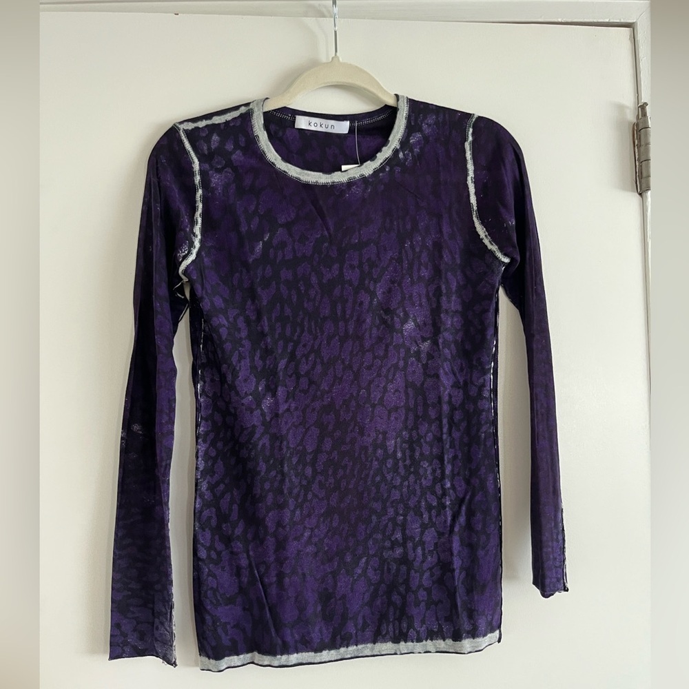 KOKUN purple patterned sweater size Small
